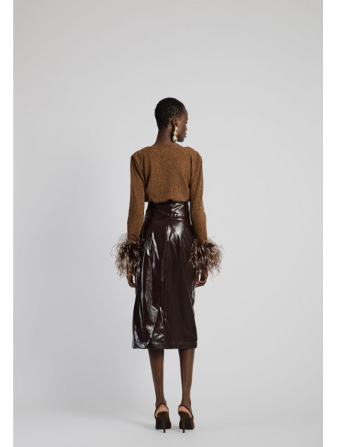STUDIO 83 Feather Cardigan Brown