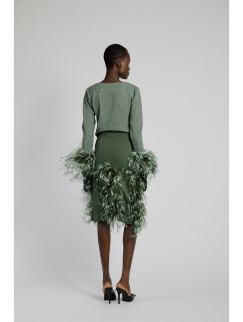 STUDIO 83 Feather Cardigan Green