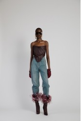 STUDIO 83 Feather Jean Burgundy