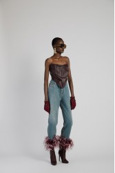 STUDIO 83 Feather Jean Burgundy