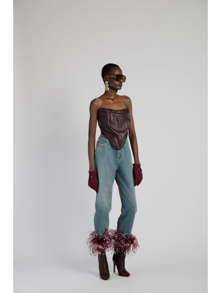 STUDIO 83 Feather Jean Burgundy