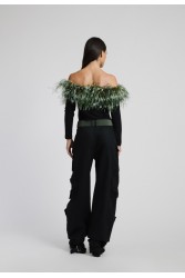 STUDIO 83 Feather Top Green