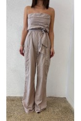 STUDIO 83 Ophelia Jumpsuit Μπεζ Ολόσωμη Φόρμα
