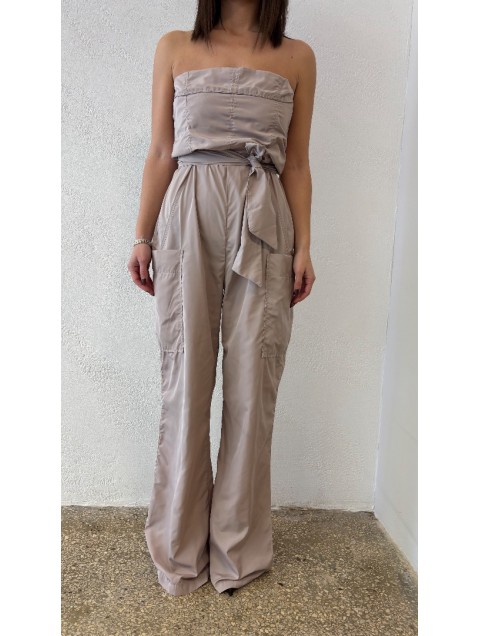 STUDIO 83 Ophelia Jumpsuit Μπεζ Ολόσωμη Φόρμα