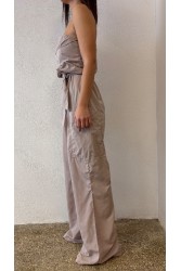 STUDIO 83 Ophelia Jumpsuit Μπεζ Ολόσωμη Φόρμα