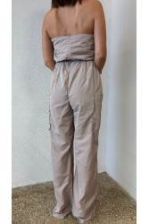 STUDIO 83 Ophelia Jumpsuit Μπεζ Ολόσωμη Φόρμα