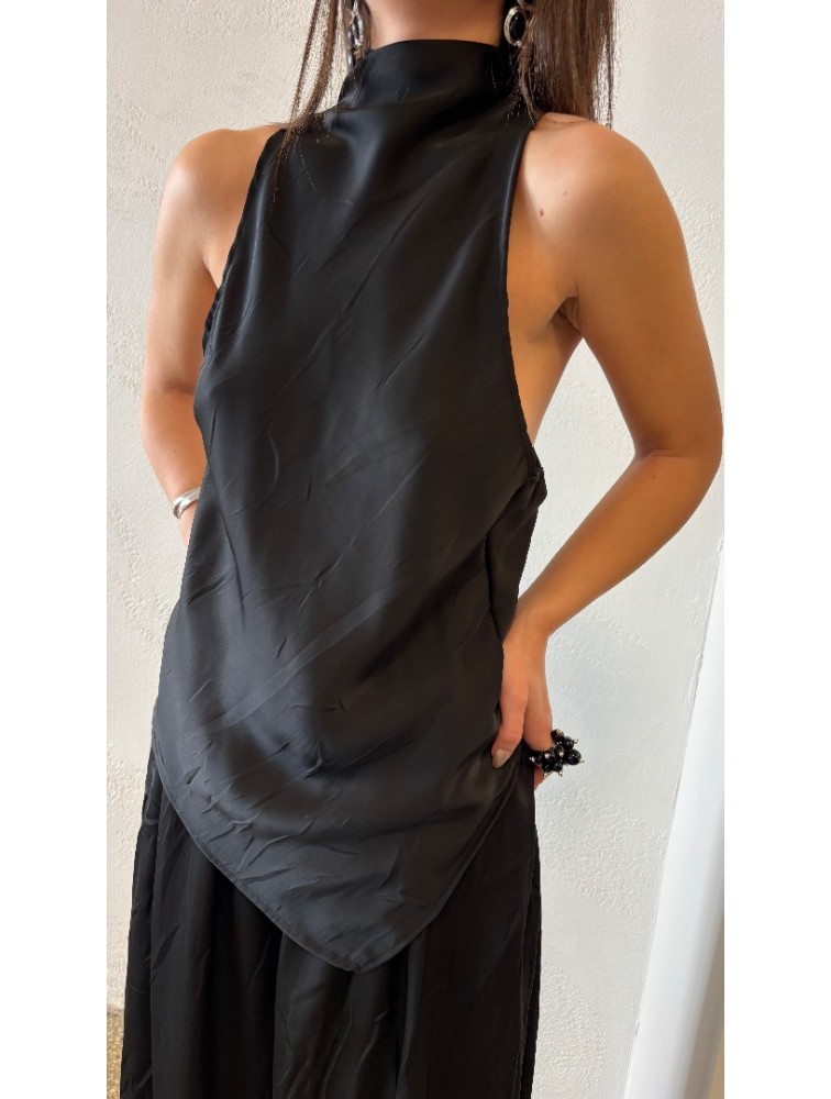 STUDIO 83 Satin Top Black