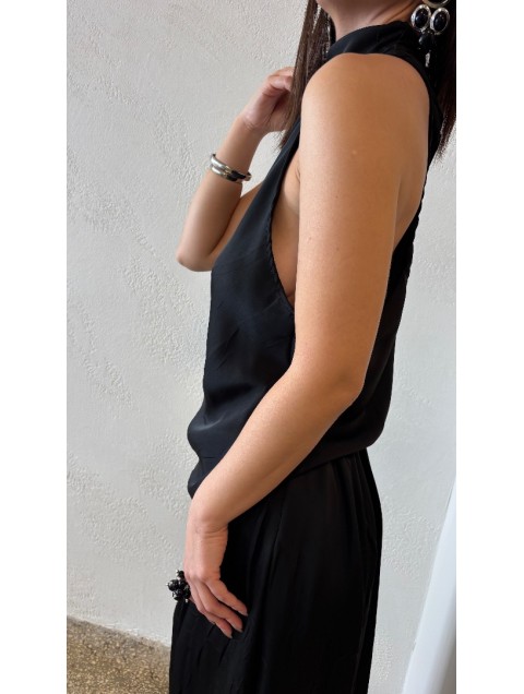 STUDIO 83 Satin Top Black