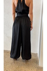 STUDIO 83 Satin Black Salwar Μαύρη Σατέν Παντελόνα