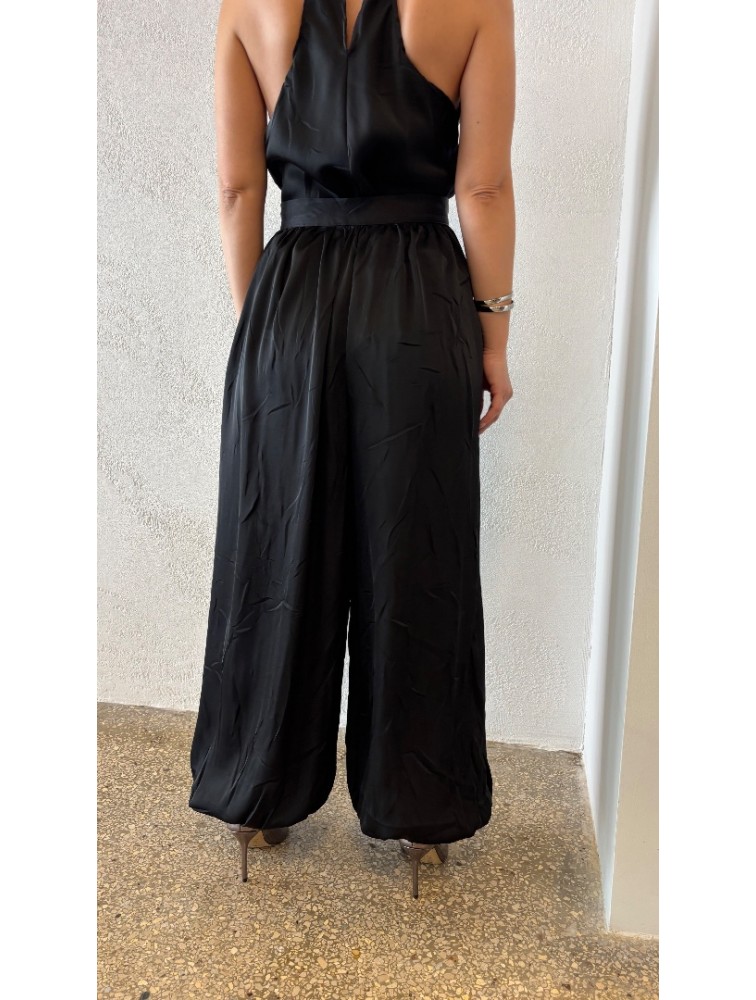 STUDIO 83 Satin Black Salwar Μαύρη Σατέν Παντελόνα