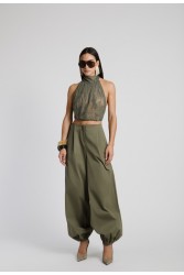 STUDIO 83 Jazmin Pants Χακί Παντελόνι
