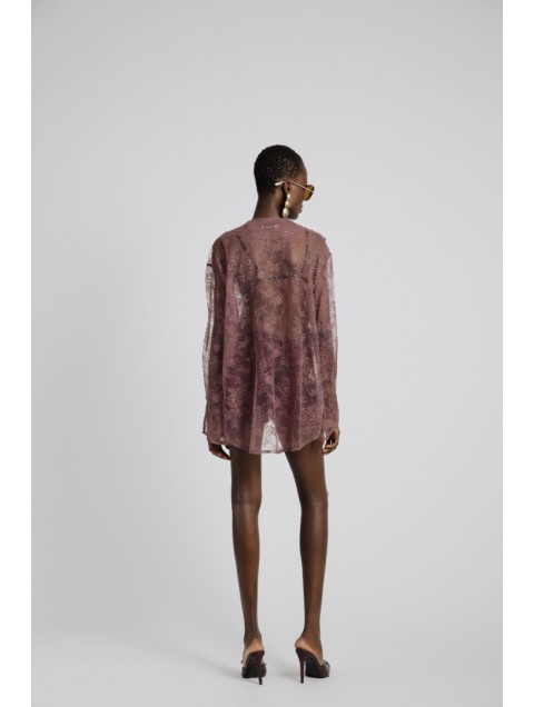 STUDIO 83 Lace Shirt Dusty Rose