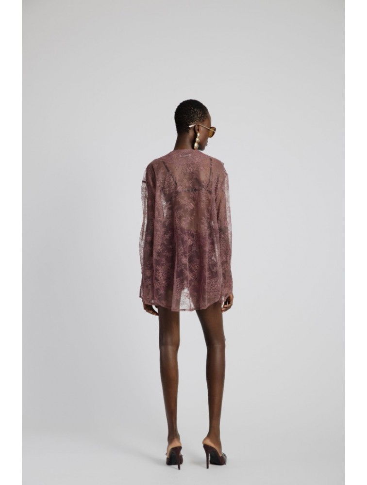 STUDIO 83 Lace Shirt Dusty Rose