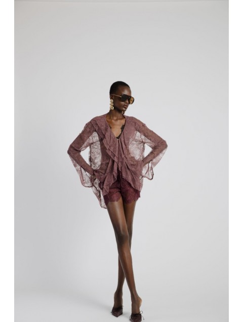 STUDIO 83 Lace Shirt Dusty Rose