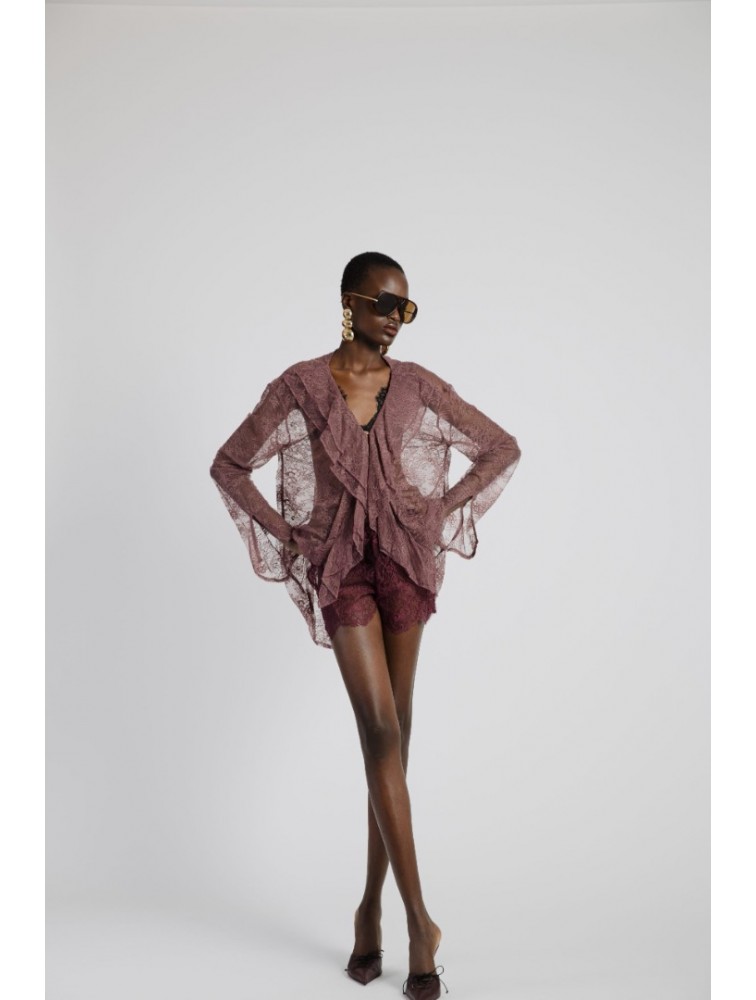STUDIO 83 Lace Shirt Dusty Rose