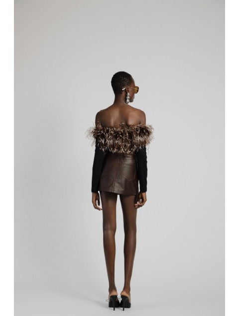 STUDIO 83 Mini Cargo Skirt Brown Μίνι Καφέ Φούστα