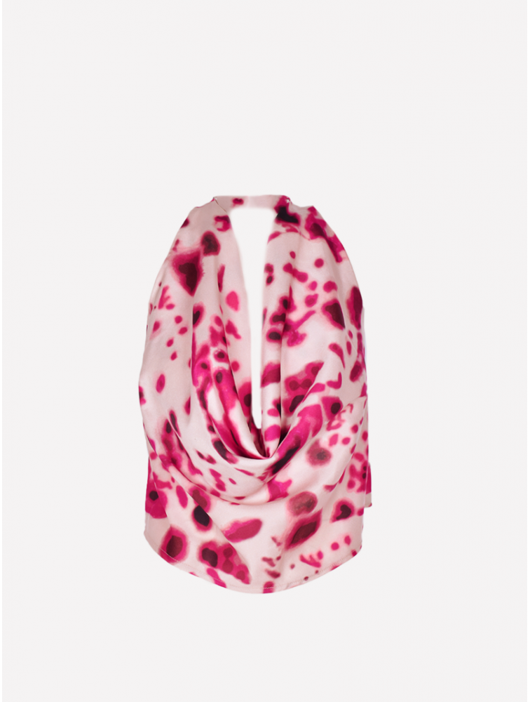 STUDIO 83 Halter Berrie Top Animal Print