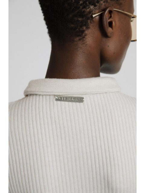 STUDIO 83 Rib Body Crema Κρεμ Τοπ