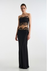 STUDIO 83 Amanda Lace Skirt Black