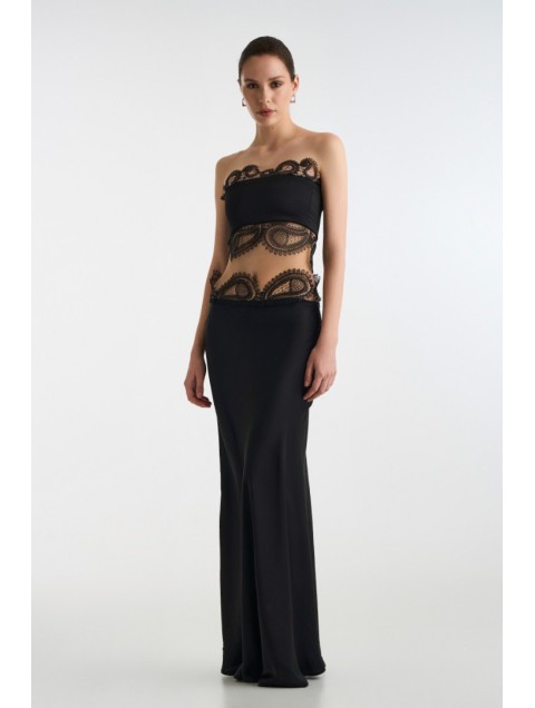 STUDIO 83 Amanda Lace Skirt Black 