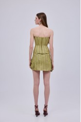STUDIO 83 Animal Print Cargo Skirt  Lime