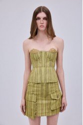 STUDIO 83 Animal Print Cargo Skirt  Lime