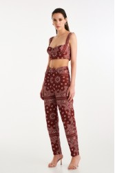 STUDIO 83 Badana Mara Pants Burgundy Μπορντώ Παντελόνι