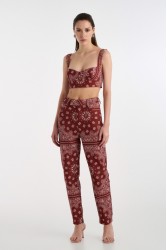 STUDIO 83 Badana Mara Pants Burgundy Μπορντώ Παντελόνι