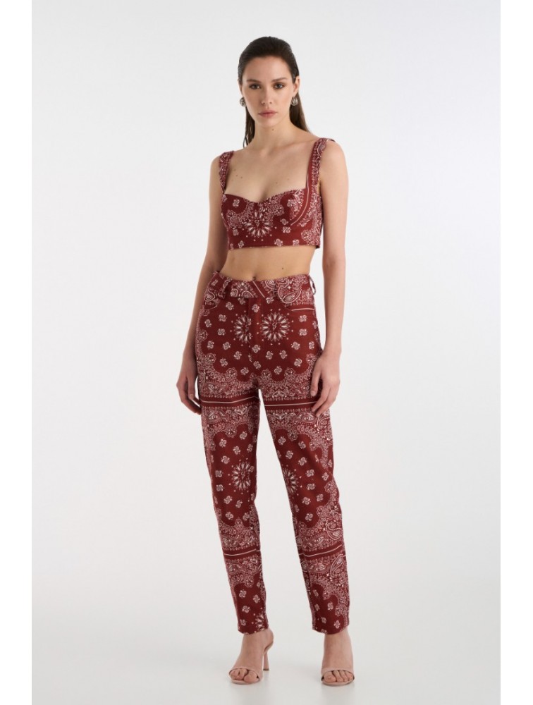 STUDIO 83 Badana Mara Pants Burgundy Μπορντώ Παντελόνι