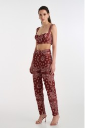 STUDIO 83 Badana Mara Pants Burgundy Μπορντώ Παντελόνι