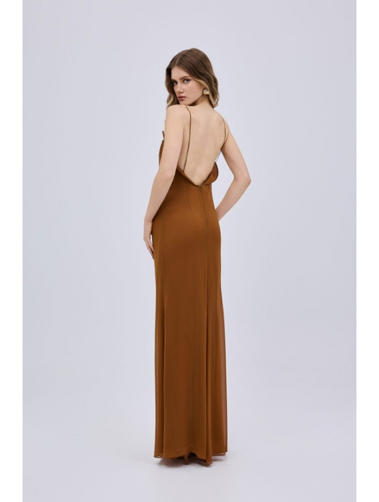 STUDIO 83 Capri Linings Dress Brown Καφέ Φόρεμα