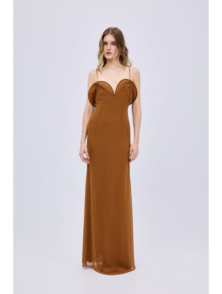 STUDIO 83 Capri Linings Dress Brown Καφέ Φόρεμα