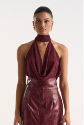 STUDIO 83 Chloe Top Bordeaux Μπορντώ Τοπ