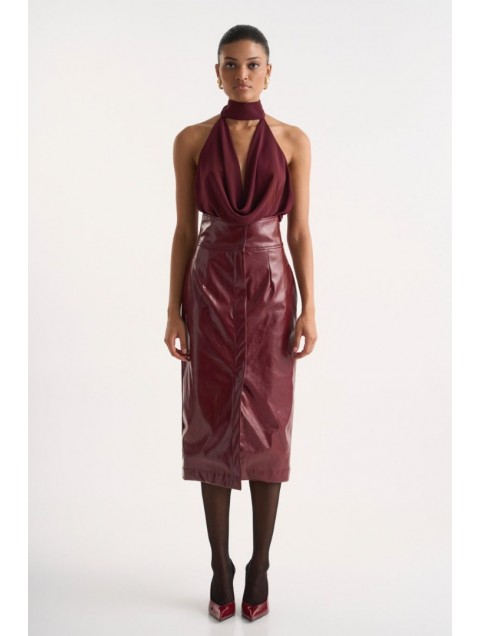 STUDIO 83 Chloe Top Bordeaux Μπορντώ Τοπ STUDIO 83 Chloe Top Bordeaux Μπορντώ Τοπ