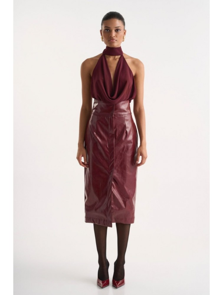 STUDIO 83 Chloe Top Bordeaux Μπορντώ Τοπ