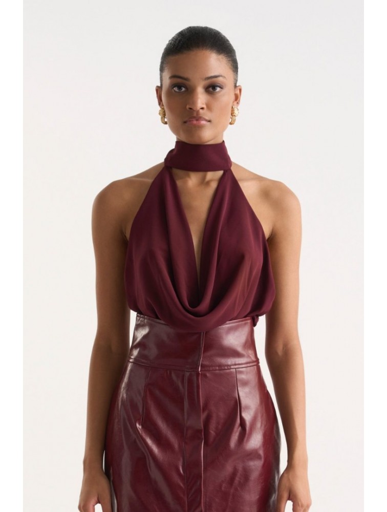 STUDIO 83 Chloe Top Bordeaux Μπορντώ Τοπ