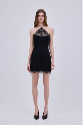 STUDIO 83 Daisy Lace Mini Dress Black
