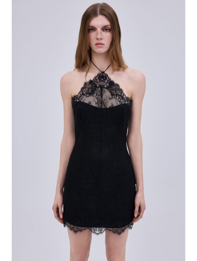 STUDIO 83 Daisy Lace Mini Dress Black