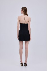 STUDIO 83 Daisy Lace Mini Dress Black