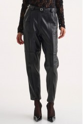 STUDIO 83 Dakota Leather Pants Black Μαύρο Δερμάτινο Γυναικείο Παντελόνι