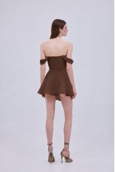 STUDIO 83 Daria Corcet Mini Dress Brown