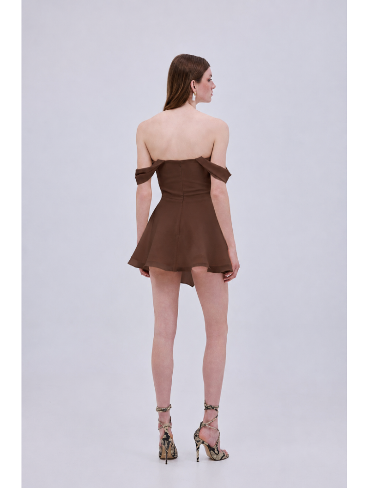 STUDIO 83 Daria Corcet Mini Dress Brown