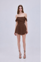 STUDIO 83 Daria Corcet Mini Dress Brown