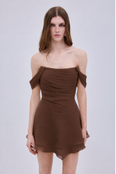 STUDIO 83 Daria Corcet Mini Dress Brown