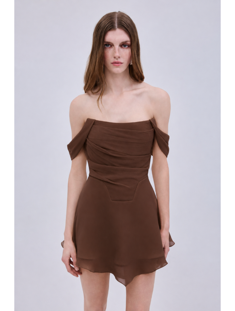 STUDIO 83 Daria Corcet Mini Dress Brown