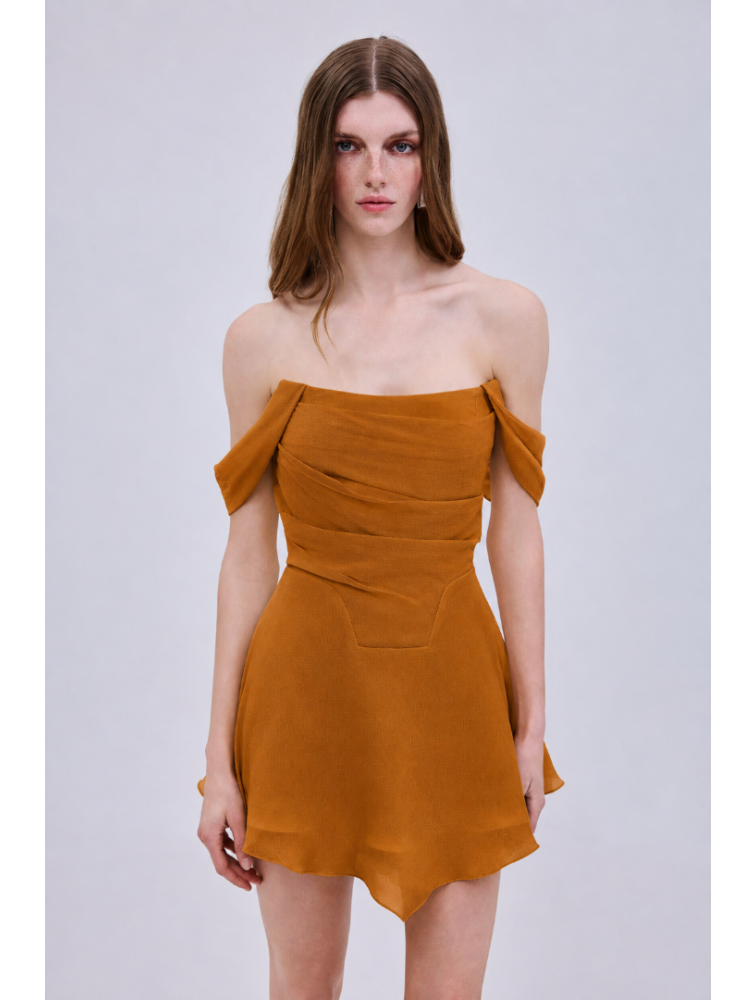 STUDIO 83 Daria Corcet Mini Dress Tabac