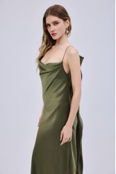 STUDIO 83 Drape Maxi Olive Dress
