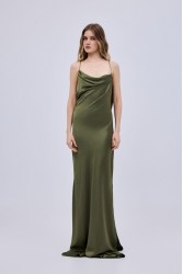 STUDIO 83 Drape Maxi Olive Dress