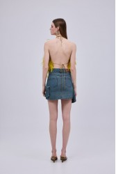 STUDIO 83 Feather Lime Yellow Top