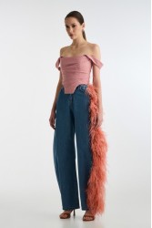 STUDIO 83 Flare Feather Jean Coral